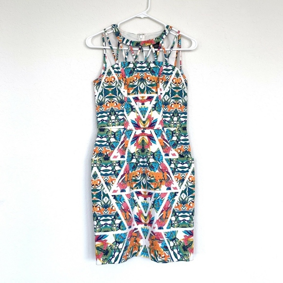 Adrianna Papell Floral Caged Yoke Sheath Dress - Picture 2 of 8